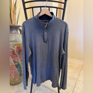 MICHAEL KORS Gray 1/2 Zip Pullover Sweater. Men's Size L